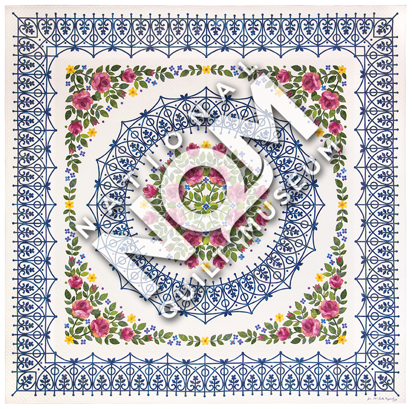 A Rose Garden in a Blue Fence by Keiko Miyauchi copy